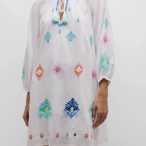 Tommy Bahama, 100% Cotton, Lined, Embroidered, V-neck, Swim Cover Up, S - Picture 4 of 16